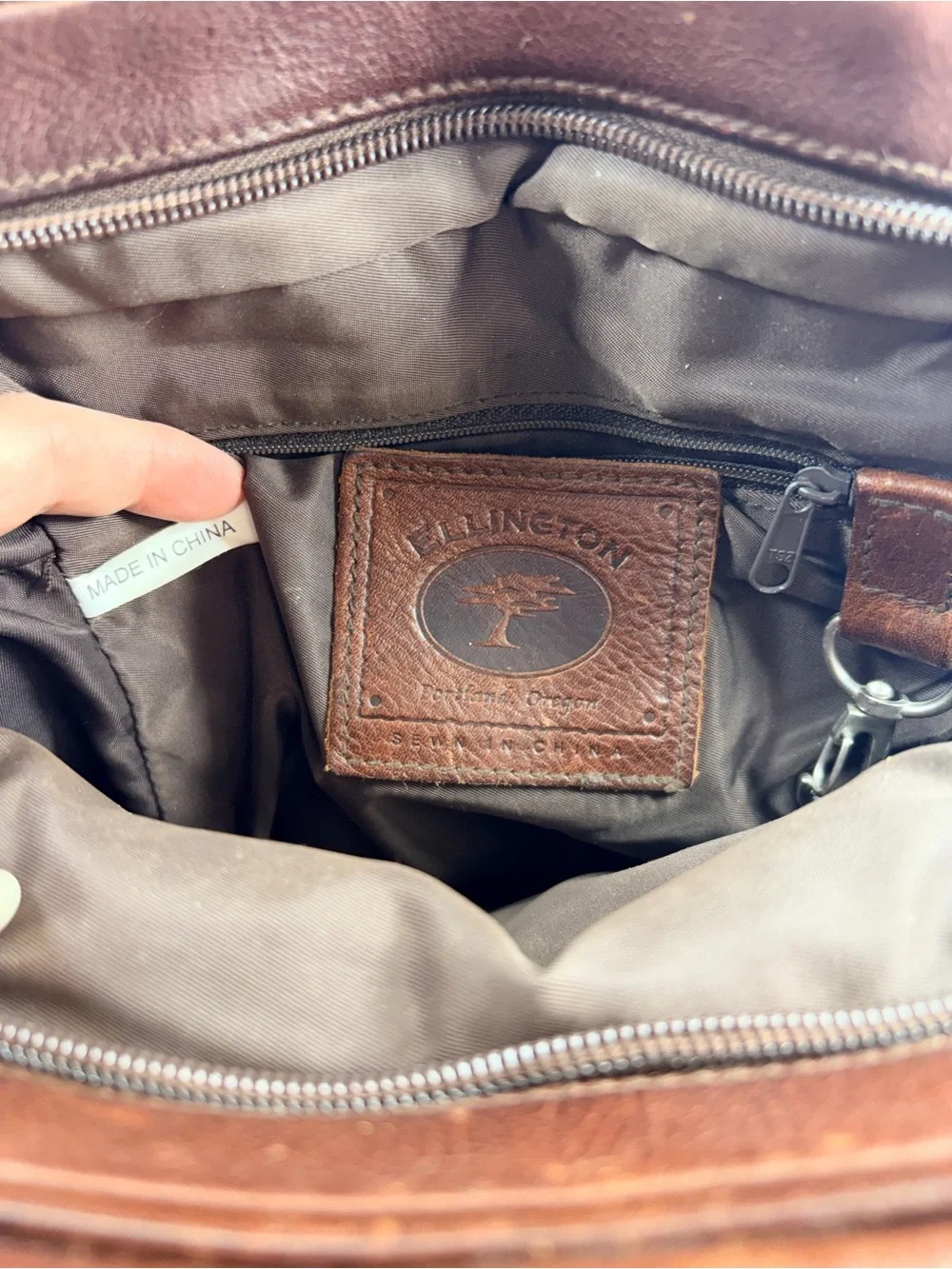 Ellington Brown Leather Messenger Bag